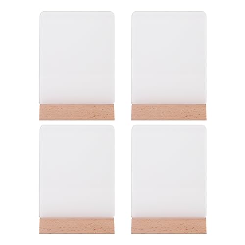 PYD Life 4 Pack Sublimation Acrylic Photo Frames Blanks 6" x 8" with Warm Color Light LED,White Rectangle Photo Frames with Wood Stand for Heat Press - WoodArtSupply