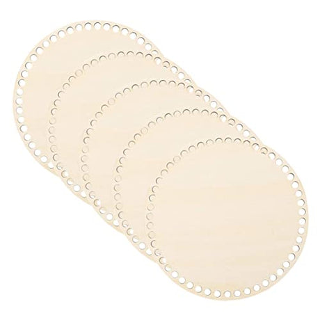 Anneome 5pcs Woven Bag Base Circle Wood Baskets Bases Crochet Basket Bottom Crochet Supplies Round Bag Bottom Round Bottom Basket Bucket Bag Bottom Anneome