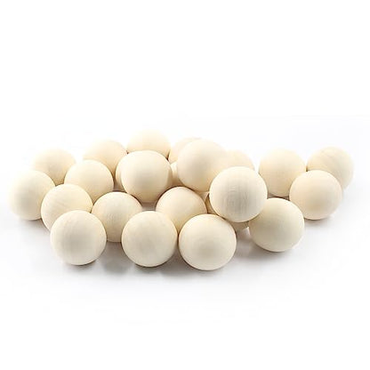 Uenhoy 50 Pcs Wooden Round Ball 1 Inch Unfinished Natural Wood Balls Wooden Spheres for Crafts and DIY Projects