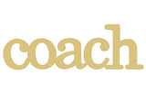 Word Coach Cutout Unfinished Wood Sports Decor Door Hanger Athletic Office MDF Shaped Canvas Style 1 Diverse Woodworking