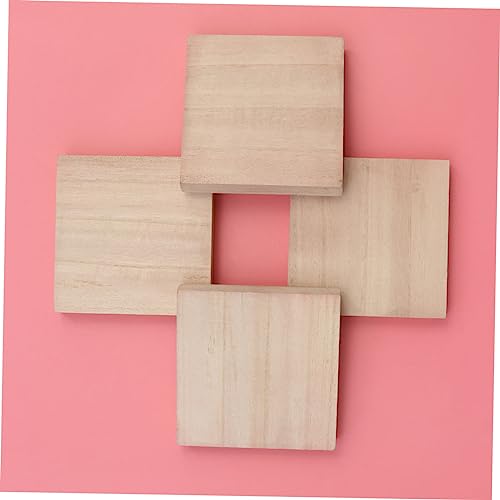 Anneome Graffiti Wood Slices DIY Painting Slices 4pcs Wood Slices Plate Square Wooden DIY Crafts Unfinished Wood Slices Anneome