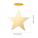 VOSAREA 50pcs Gold Decor Classroom Decorative Cutout Scrapbook DIY Decors Greeting Cards Decors Classroom Wall Decor Star Cutouts Kindergarten Wall VOSAREA