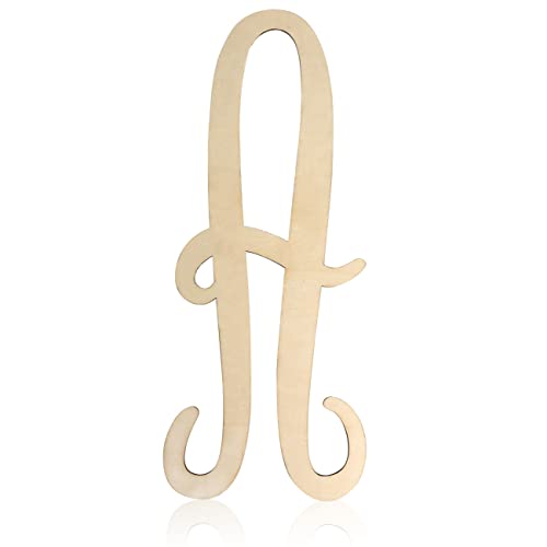 Wooden Monogram Letters for Wall Decor 12 Inch Cursive Wood Letters Unfinished Large Wood Letter A Focal20 Craft Alphabet Wall Hanging for Wreath