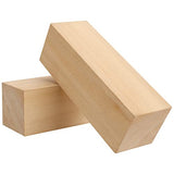 MANCHAP 10 Pack 6 x 2 x 2 Inch Basswood Carving Blocks, Soft Solid Unfinished Wood Whittling Blocks, Basswood Square Wood Blocks for Carving and MANCHAP