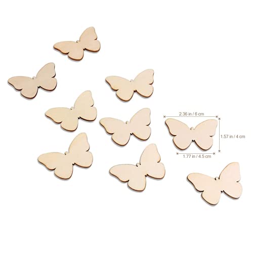 Blank Butterfly Wood Slices Unfinished Wooden Cutout DIY Ornaments Craft 100pcs Samanter