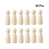 Kisangel 20pcs DIY Peg Doll Angel Wood Bodies Unfinished Wooden Peg People for Crafting People Shapes for Arts and Crafts 65mm Kisangel