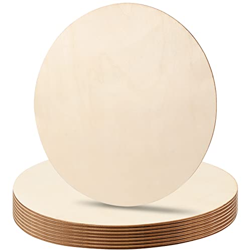 JEUIHAU 40 Packs 10 Inches Wood Rounds, Unfinished Blank Wood Circles, Natural Round Wooden Discs for DIY Crafts, Door Hangers, Home Decors JEUIHAU
