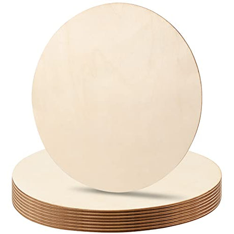 JEUIHAU 40 Packs 10 Inches Wood Rounds, Unfinished Blank Wood Circles, Natural Round Wooden Discs for DIY Crafts, Door Hangers, Home Decors JEUIHAU