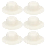TEHAUX DIY Straw Hats, White Straw Hats Outdoor Woven Hat Unfinished Blank Hats Straw Hats for Art Painting & DIY Tea Party Dress Up Hats 6Pcs TEHAUX