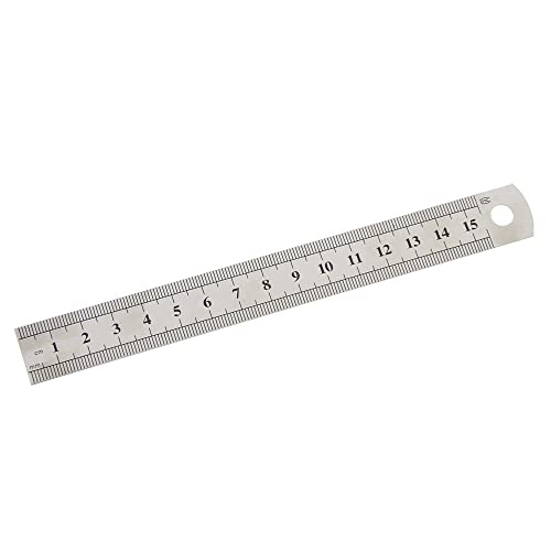 15cm 6 Inch Stainless Steel Straight Ruler Precision Double Sided Drafting Metal Rulers for Measuring Tool Generic