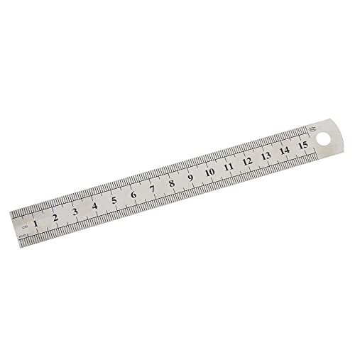 15cm 6 Inch Stainless Steel Straight Ruler Precision Double Sided Drafting Metal Rulers for Measuring Tool - WoodArtSupply