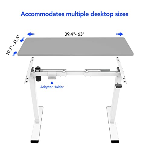 FLEXISPOT DIY Height Adjustable Standing Desk Frame Electric Sit Stand Desk Base, Home Office Stand up Desk Leg (White Frame Only) FLEXISPOT