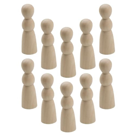 Abaodam Unfinished Blank Wooden Peg Dolls,10pcs Angel Peg Dolls DIY Natural Wood Doll Bodies People Figures Blank Plain Unpainted Puppet for Painting Abaodam