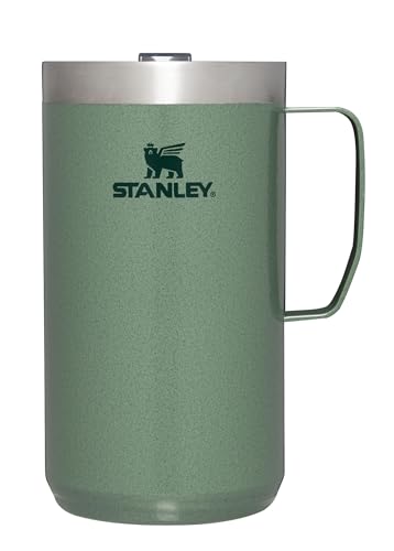 Stanley Stay Hot Camp Mug - Durable 18/8 Stainless Steel Insulated Mug - Splash-Free Tritan™ Drink-Thru Lid - 24 OZ - Hammertone Green - WoodArtSupply