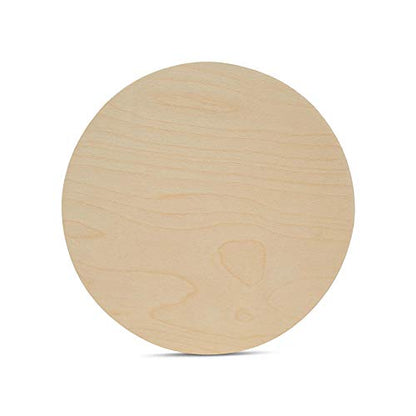 Wood Circles 10 inch, 1/4 Inch Thick, Birch Plywood Discs, Pack of 5 Unfinished Wood Circles for Crafts, Wood Rounds by Woodpeckers