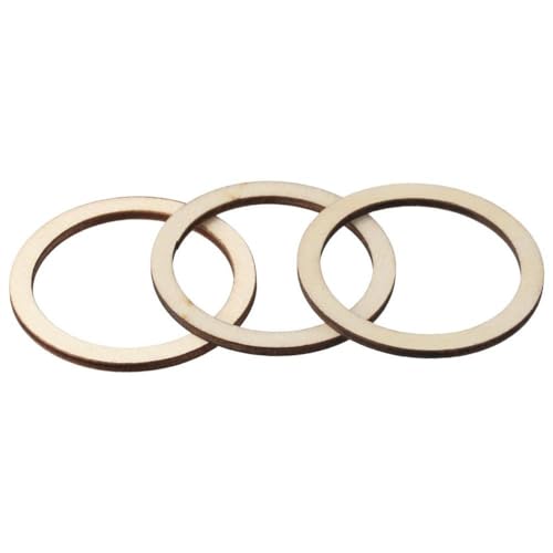 hobbyhub 100Pcs Unfinished Rings Shape Wood Pieces, 5cm Blank Wooden Circle Slices Wood Linking Rings for Christmas Home Decor, DIY Crafts hobbyhub