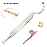 Swan Neck Hollower 10 Inches Wood Turning Tool Carbide Tipped Lathe Chisel Tool Bar with Ci5 8.9mm Round Carbide Insert Cutter for Wood Hobbyist or Asieg Tool