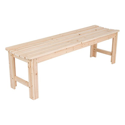 Shine Company 4205N 5 Ft. Backless Wood Outdoor Garden Bench – Natural - WoodArtSupply