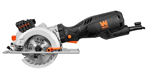 WEN 3625 5-Amp 4-1/2-Inch Beveling Compact Circular Saw with Laser and Carrying Case WEN