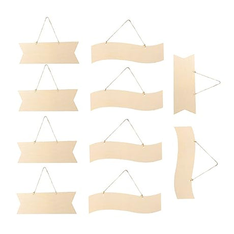 Anneome 1 Set DIY Wood Chips Unfinished Wood Slices Hanging Door Plaque Unfinished Blank Sign Blank Plaques for Crafts Blank Hanging Sign Wood Decor Anneome