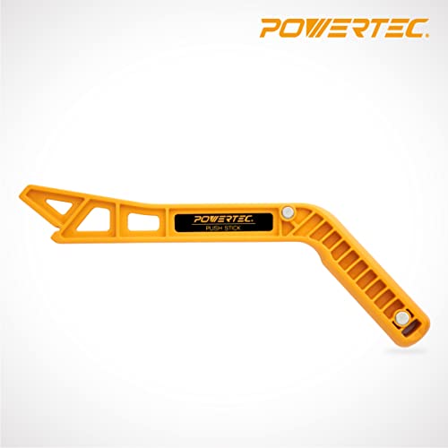 POWERTEC 71337P2 Deluxe Magnetic Push Stick for Table Saws, Router Tables, Band Saws & Jointers, Dual Ergonomic Handles w/Max Grip, Hand Protection POWERTEC