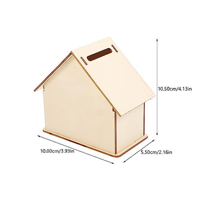 Zerodeko 5pcs Small House Coin Bank Piggy Bank Toy Small House Money Jar House Craft Kit Unfinished Craft House DIY Coin Bank Bulk Kids Toys Doddle - WoodArtSupply