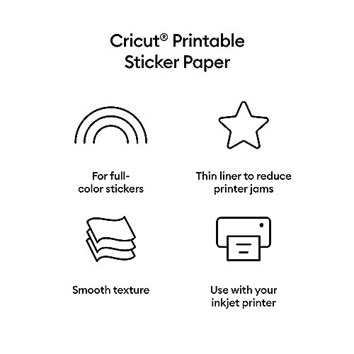 Cricut Printable Sticker Paper in White Bundle - DIY Sticker Making Supplies, Adhesive Paper for Custom Decal Designs for Decorating Laptop Cases and - WoodArtSupply