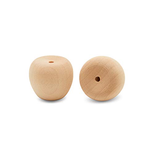 Unfinished Wood Mini Cherry Apple, 3/4 inch, Pack of 50 for Wooden Doll Head and Wood Crafts, by Woodpeckers Woodpeckers