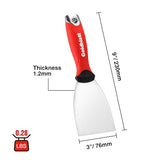 Goldblatt 3" Putty Knife, Stainless Steel Scraping Paint, Putty Knife Scraper with Hammer End, Soft Grip, Perfect for Drywall Repairing and Finishing Goldblatt