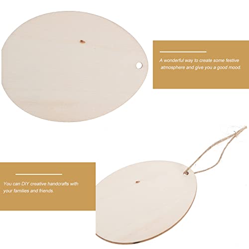 PartyKindom 20pcs Wood Easter Egg Wood Craft Ornaments Unfinished Wood Cutout Easter Eggs for Kids Egg Wood DIY Crafts Cutouts Eggs Shape Wood PartyKindom