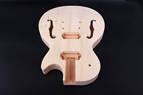 Unfinished Guitar Body Mahogany Maple Wood For Semi-Hollow Electric Guitar Body Replacement Set in Heel yinfente