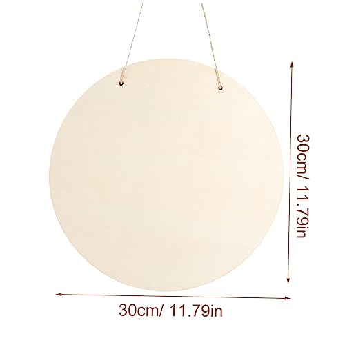 Tofficu 10 Sets DIY Door Hanging Sign Unfinished Wooden Slices Unfinished Wooden Rounds Unfinished Wood Plaque Unfinished Wood Crafts Blanks Tofficu