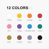 TRANSON 12 Colors Acrylic Paint Marker Pen Set Fine and Brush Dual-tip for Canvas Rock Wood Leather Ceramic DIY Painting TRANSON