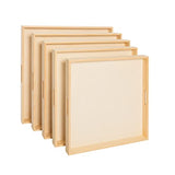Wooden Nested Serving Trays - Set of 5 Unfinished Trays with Cut-Out Handles for Crafts, Serving, and Home Décor (Square) Creative Hobbies