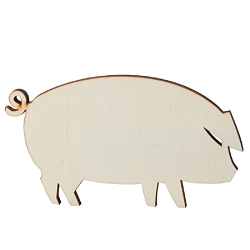 Factory Direct Craft Pack of 24 Unfinished Wooden Pig Cutouts - Wooden Farm Animal Shapes for DIY Craft Activities and Decorating Factory Direct Craft