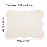 JANOU 3pcs Unfinished Wood Sign Blank Hanging Wooden Plaque DIY Craft Project Wood Sign with Rope Door Wall Art Decorative, Style 1, 9x6.5'' JANOU