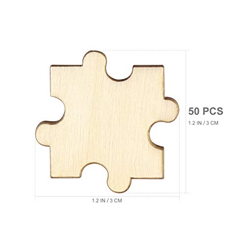 50pcs Wooden Puzzles for Toddlers DIY Puzzle Kit Cutouts Ornaments Puzzle for Toddlers Unfinished Blank Puzzle Wood Toys Wooden Puzzle Square Chips