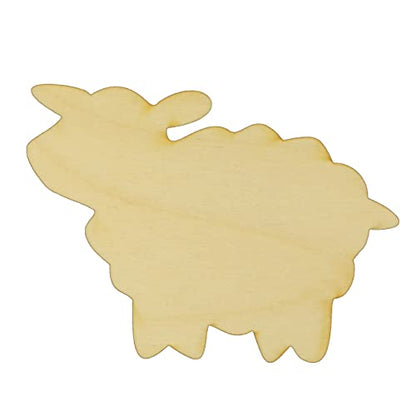 Unfinished Sheep #2 Wood Cut Out Available in a Variety of Sizes and Thicknesses (1/8” Thickness, Small 5" x 3.75" (Package of 10)) - WoodArtSupply