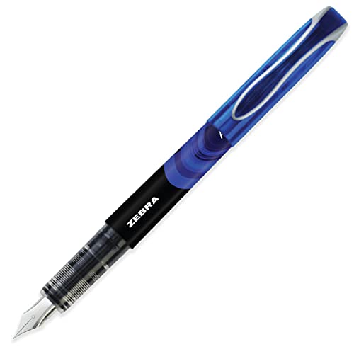 Zebra Fuente - Disposable Fountain Pen - Black, Blue, Red, Green, & Violet Ink - Pack of 5 Zebra Pen