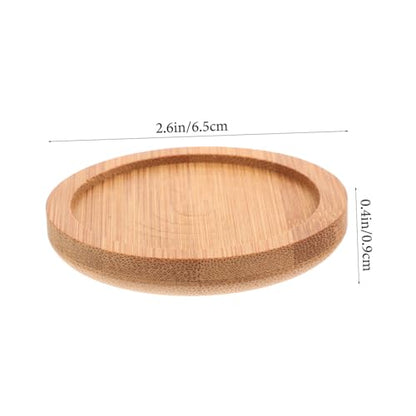 Zerodeko 6pcs Bamboo Coasters Teacup Coasters Blank Coasters Wooden Coasters for Drinks Table Top Tripod Beer Saucers Hot Drinks Pads Round Cup Mat - WoodArtSupply