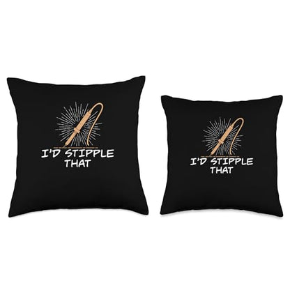 Pyrographer Artist & Woodburner Apparel For Men Woodburning I'd Stipple That Funny Pyrography Throw Pillow, 16x16, Multicolor - WoodArtSupply