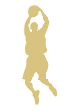 Basketball Player Cutout Unfinished Wood Dribbling NBA Traveling Sports Slam Dunk Free Throw MDF Shape Canvas Style 1 Diverse Woodworking