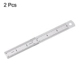 HARFINGTON 2pcs Stainless Steel Ruler 6-inch/15cm Metal Rulers 0.75" Wide, Inch and Metric Graduation Straight Edge Measuring Tool HARFINGTON