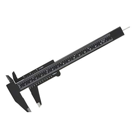 uxcell Vernier Caliper 150mm 6 Inch Metric Mini Double Scale Plastic Ruler Measuring Tool Black uxcell