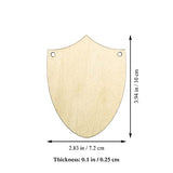 Shield Wood Cutout DIY Crafts Wooden Shield Shaped Hanging Ornaments Unfinished Wood Sign Whit Twines for Wedding Birthday Christmas Party Decoration Creaides
