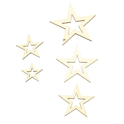 205PCS Wooden Crafts to Paint, Assorted Size Christmas Tree Hanging Ornaments Mini Wooden Stars Slices Unfinished Wood DIY Crafts - WoodArtSupply