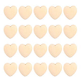 EXCEART 20Pcs Log Color Peach Heart Wooden Shapes to Paint Wooden Loose Beads Heart Wooden Embellishments Wooden Hearts for Wood Heart Cutouts Wood EXCEART