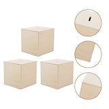 Toyvian 3Pcs DIY Unfinished Wooden Piggy Bank Wood Coin Bank Wood Change Box Paint Decorate Assembly Box Craft Kits for Kids Adult Gift Table Toyvian