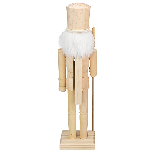 Northlight 15" Unfinished Paintable Wooden Christmas Nutcracker with Scepter