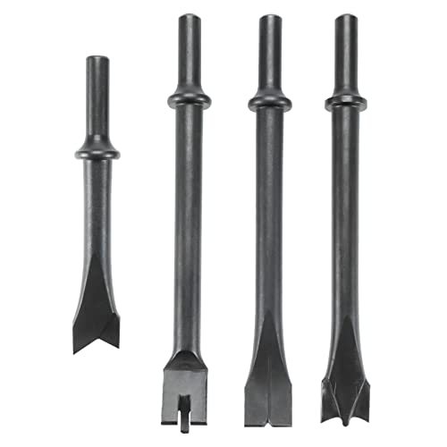 YaeKoo Smoothing Air Hammer Pneumatic Chisels Tools, 10pcs 0.401'' (10mm) Shank Heavy Duty Smoothing Pneumatic Air Rivet Hammer Chisels High Carbon YaeKoo